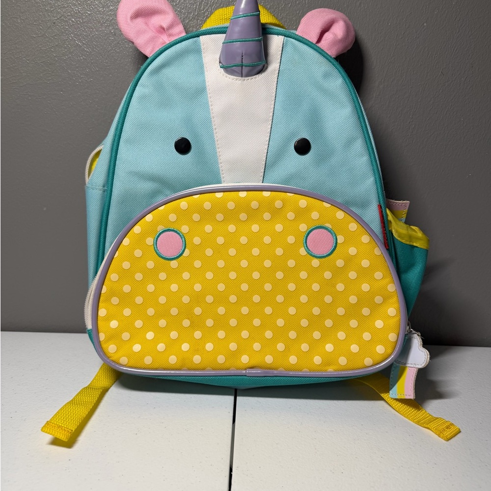 Skip Hop Unicorn Backpack - Aqua and Mustard